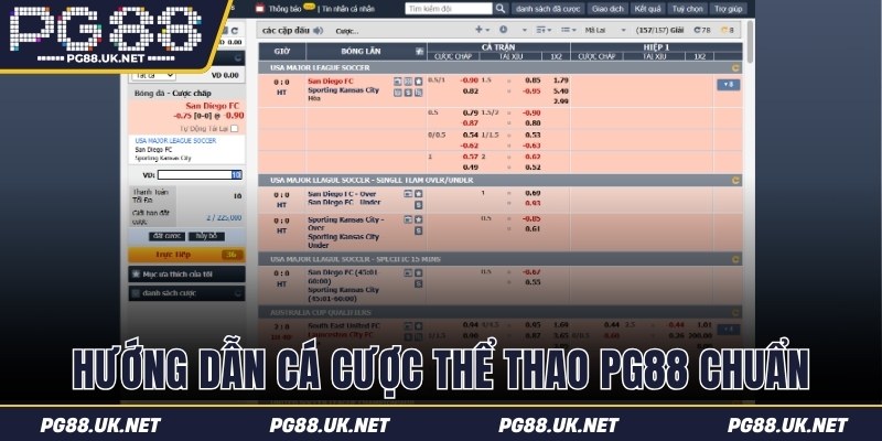 Hướng dẫn cá cược thể thao PG88 chuẩn