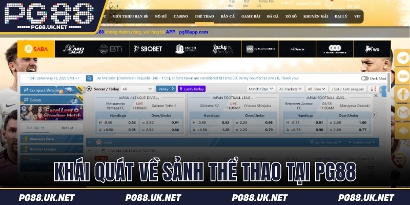 Khái quát về sảnh thể thao tại PG88